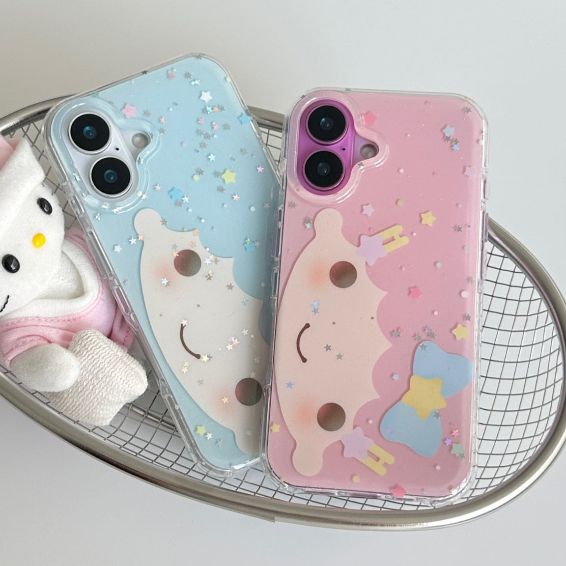 glitter hair phone case