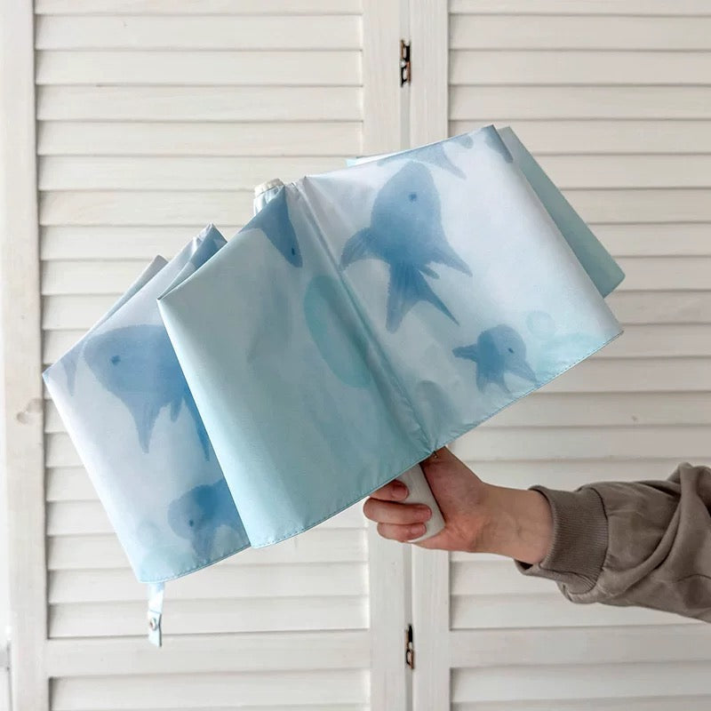 blue aquarium umbrella