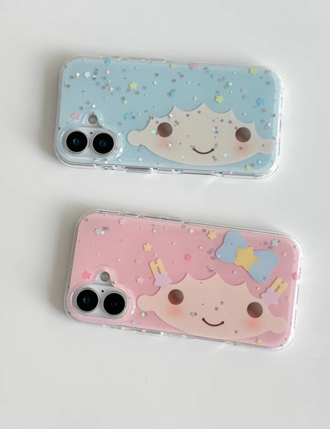 glitter hair phone case