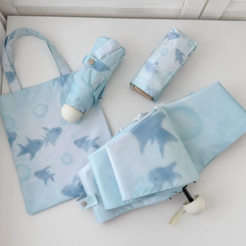blue aquarium umbrella