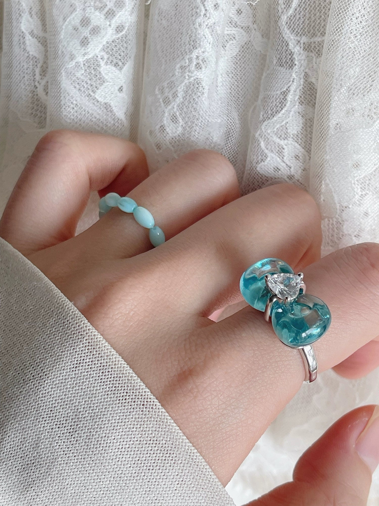 jelly blue sea rings