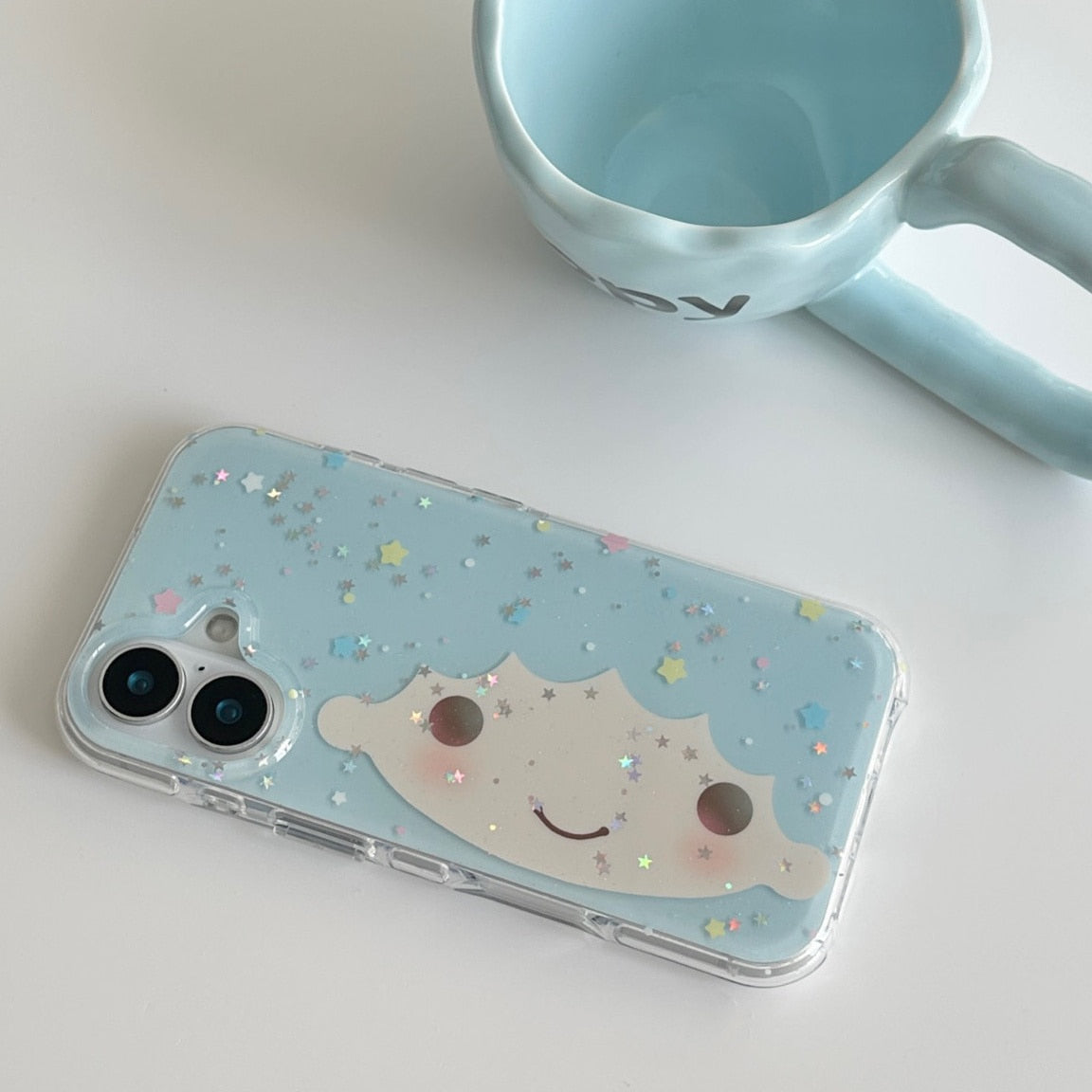 glitter hair phone case