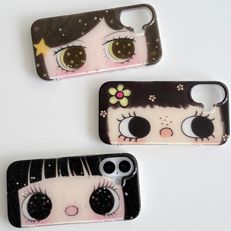 glittery eye phone case
