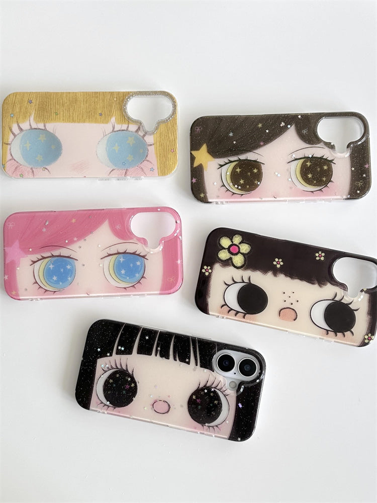 glittery eye phone case